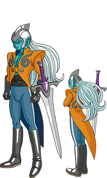 Zahha            Dublador: Ryōtarō Okiayu            Um espadachim mágico que foi enviado aqui pela confusão espaço-temporal. Apesar de seu jeito frio, ele se dispõe a ajudar nosso herói.